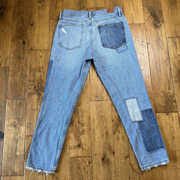 Urban Outfitters BDG Dad Slim Taper Fit Patchwork Jeans Mens 30x30 100% Cotton - Picture 6 of 7